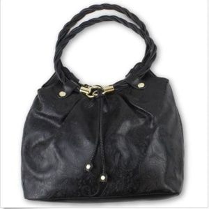 Relic Embossed Paisley Print Black Shoulder Bag